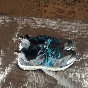 The North Face Gray and Blue Sneakers